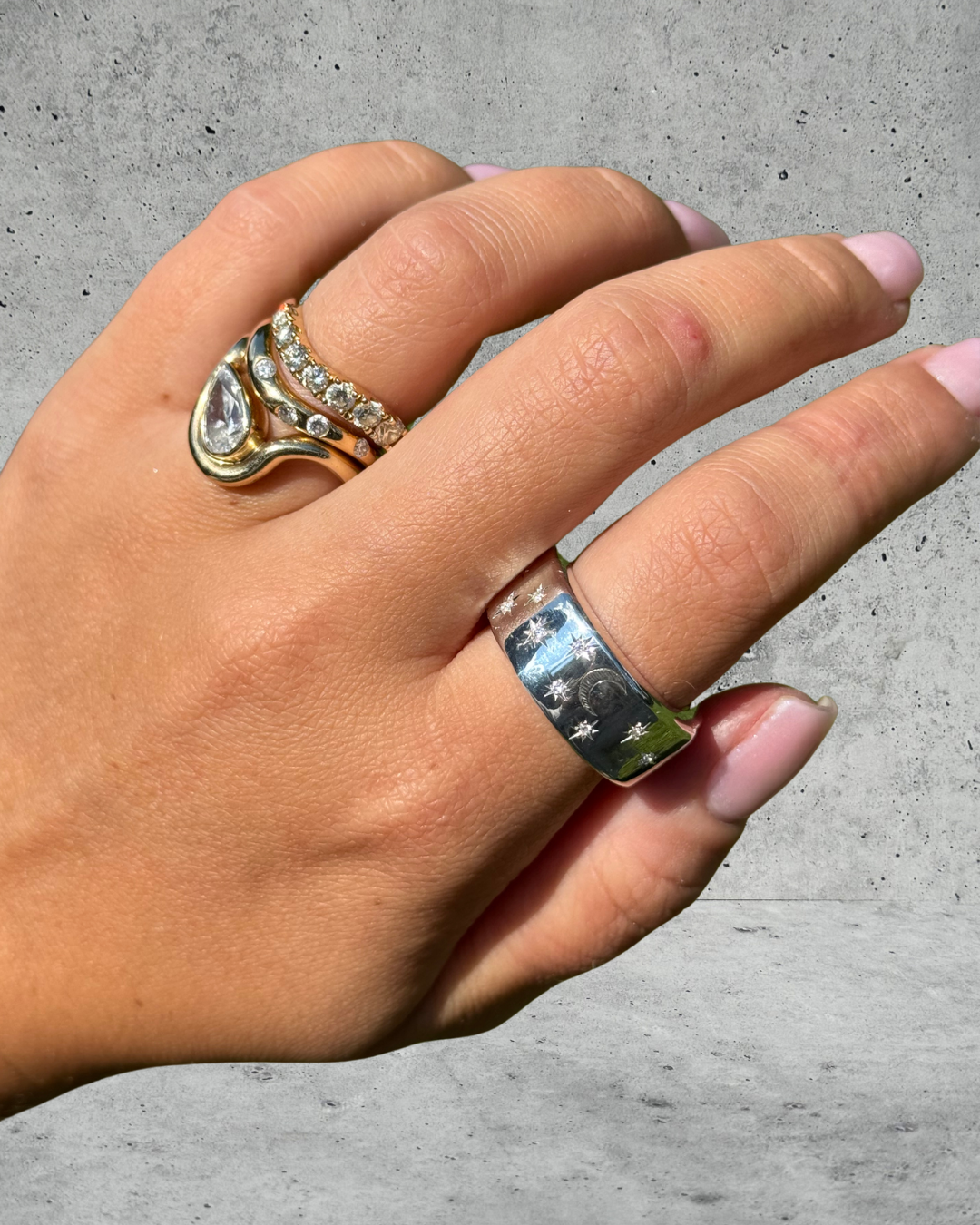 The Moon & Stars Ring Shell