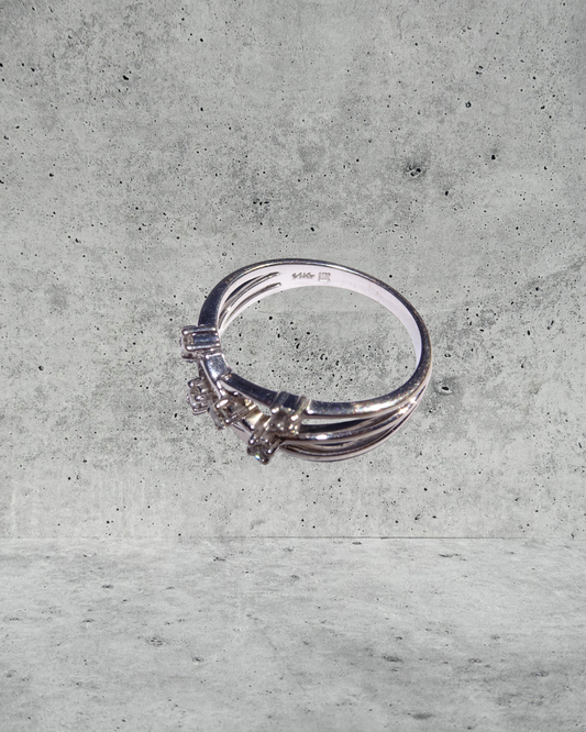 White Gold Scattered Diamond Ring
