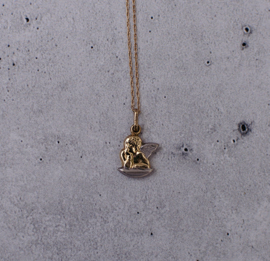 Pondering Cherub Necklace