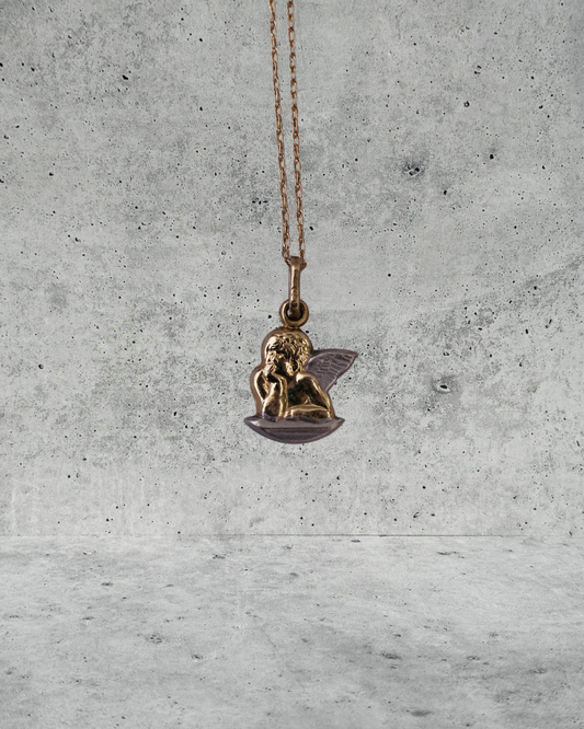 Pondering Cherub Necklace