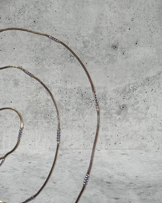 Serpentine & Diamond Cut Necklace